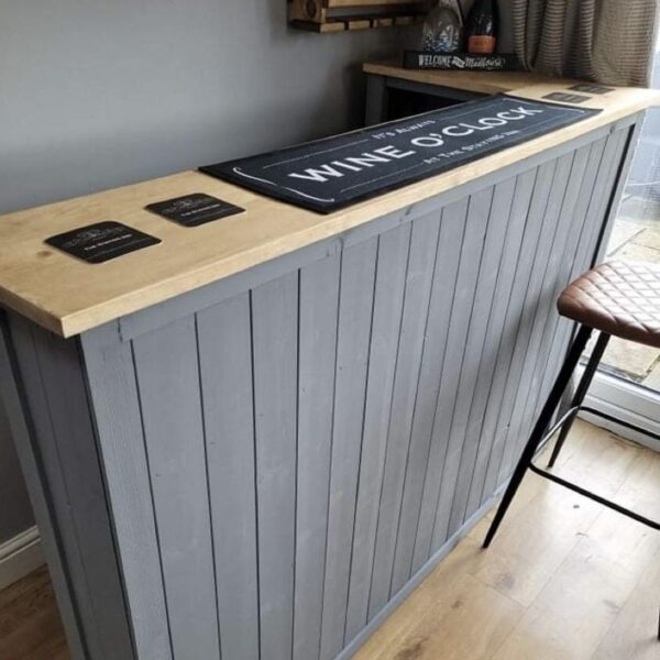 WOODEN BAR L SHAPE MINI FRIDGE ADAPTED PAINTED