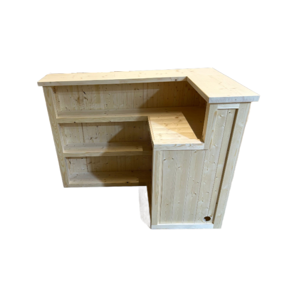 WOODEN BAR L SHAPE MINI FRIDGE ADAPTED EXTRA SHELF