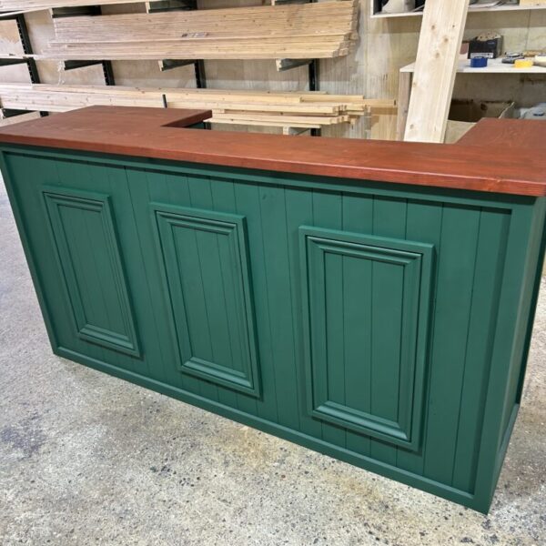 PEAKY BLINDERS GREEN WOODEN BAR BIG FRIDGE ADAPTED MAHOGANY TOP